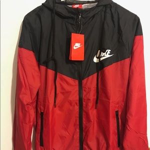 Nike windbreaker red and black